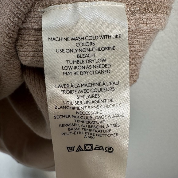 Free People We The Free Anakin Thermal Knit Top Large Tan Slouchy Boho Grunge - Picture 8 of 10